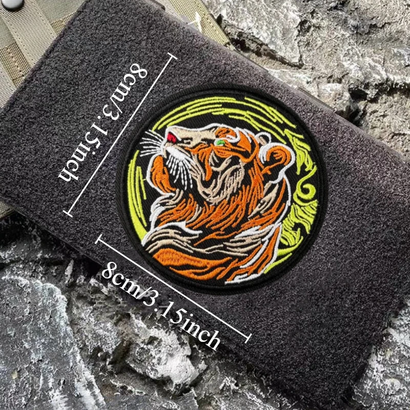 Parche de tigre, insignia bordada de moral táctica, gancho y bucle, mochila militar, ropa, accesorios decorativos, pegatina, brazalete - imagen 4