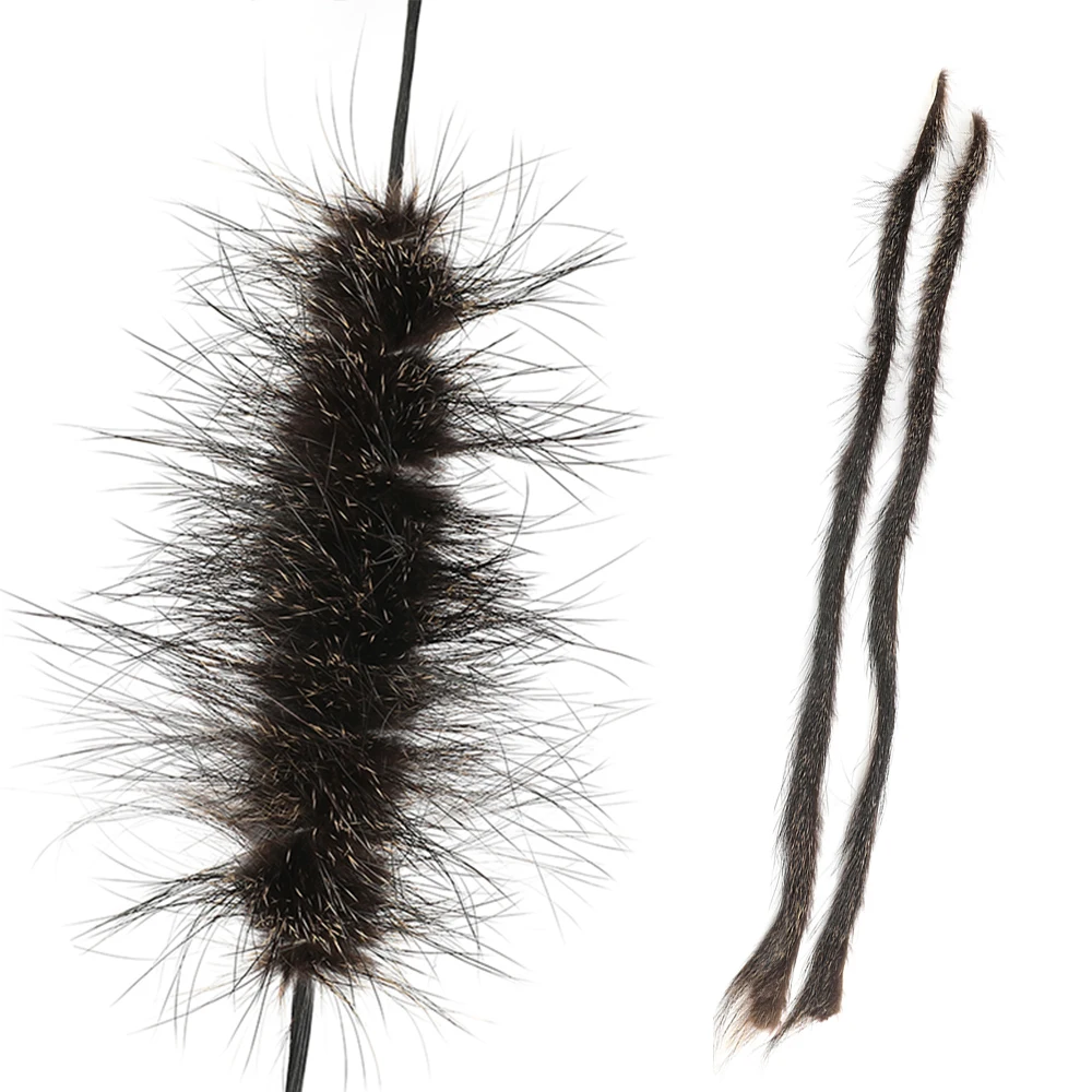 Estabilizador de cuerda de arco para tiro con arco, amortiguador de piel de castor de 44cm, absorción de impacto, silenciador de cuerda de arco recurvo compuesto, accesorios de tiro, 1 par - imagen 4