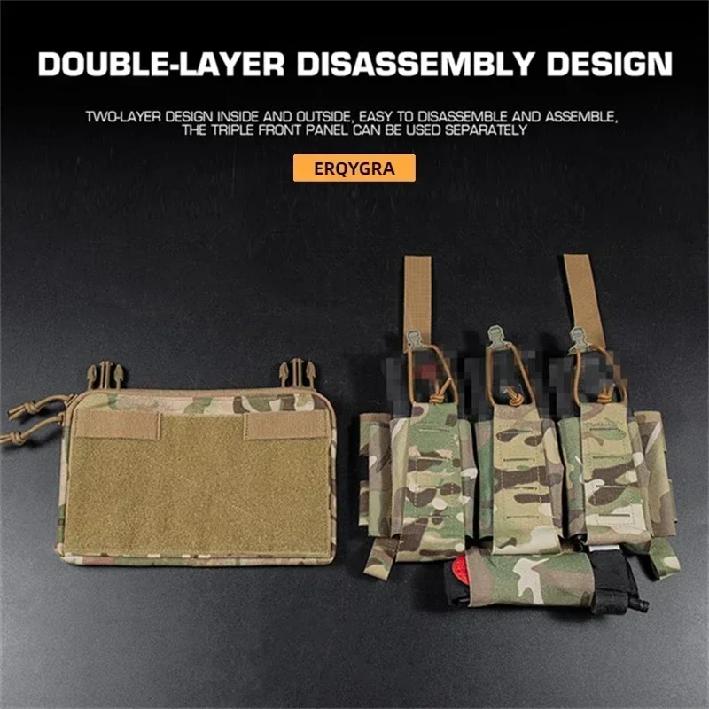 ERQYGRA bolsa táctica 5,56mm Triple revista elástica Airsoft Mag equipo de caza sistema Molle accesorios de Paintball de tiro - imagen 3