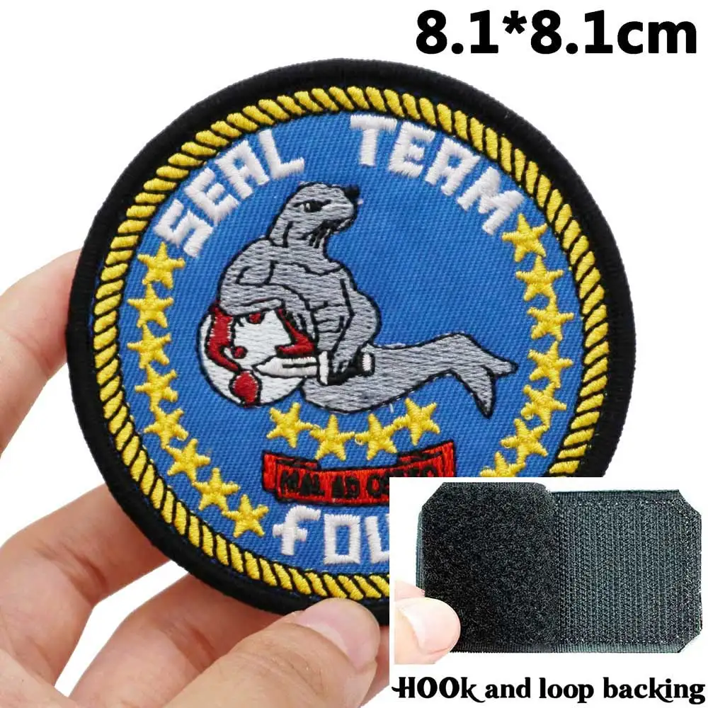 SEAL TEAM-parches bordados tácticos para mochilas y ropa, accesorios militares con gancho o cosido en la espalda, cuatro MAL AD SOTEO - imagen 2