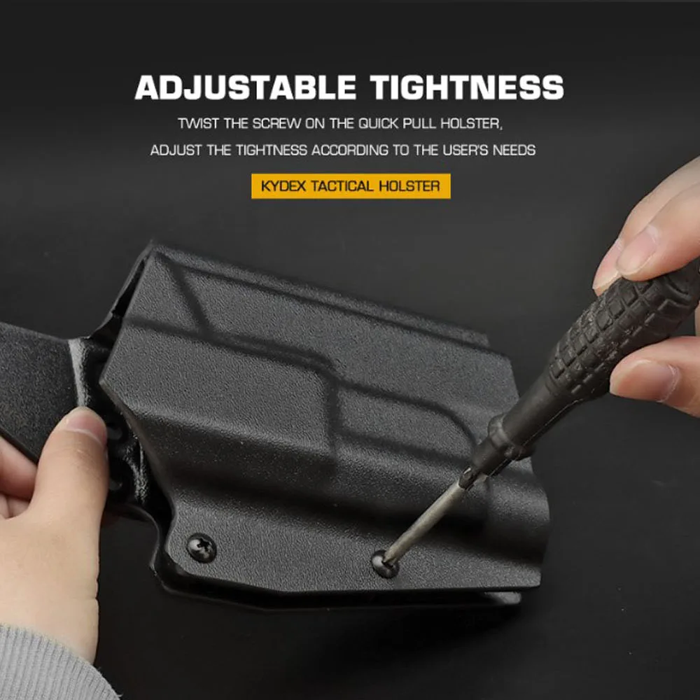 Funda táctica Kydex para Glock17/19/19X/45, ligera, con linterna de TLR-1, QLS, liberación rápida, equipo de caza y Airsoft - imagen 3