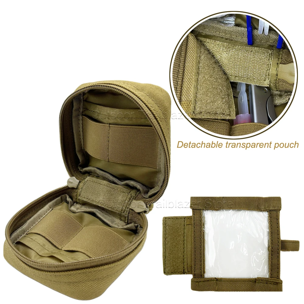 Bolsa táctica MOLLE compacta con bolsillo transparente para EDC - imagen 3