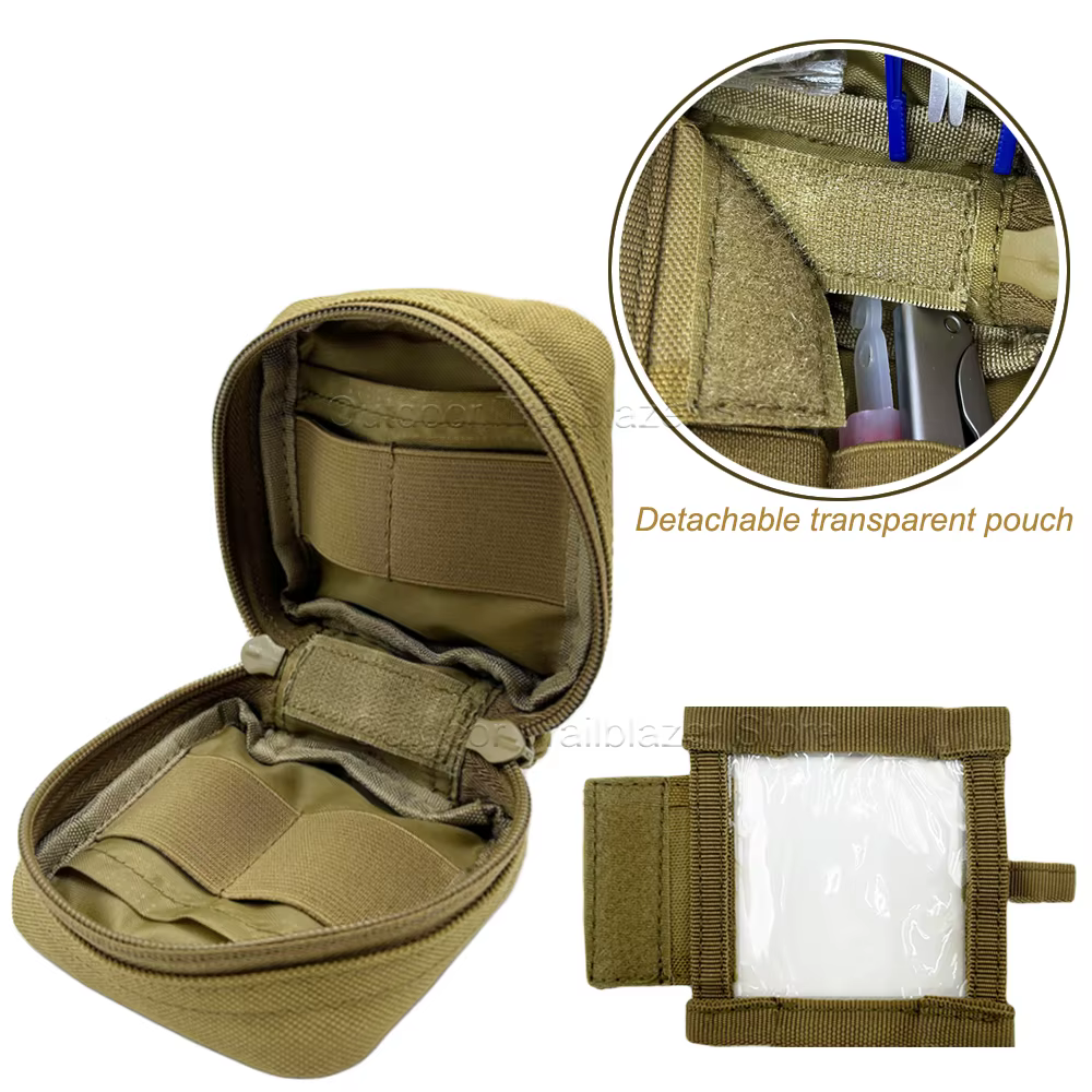 Mini bolsa táctica MOLLE con bolsillo transparente EDC - imagen 2