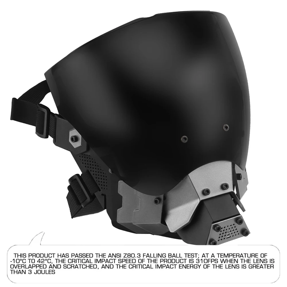 Máscara de comandante táctico Cyberpunk, máscara protectora de cara completa para Paintball Airsoft, equipo de lente antiniebla desmontable de doble cara - imagen 2
