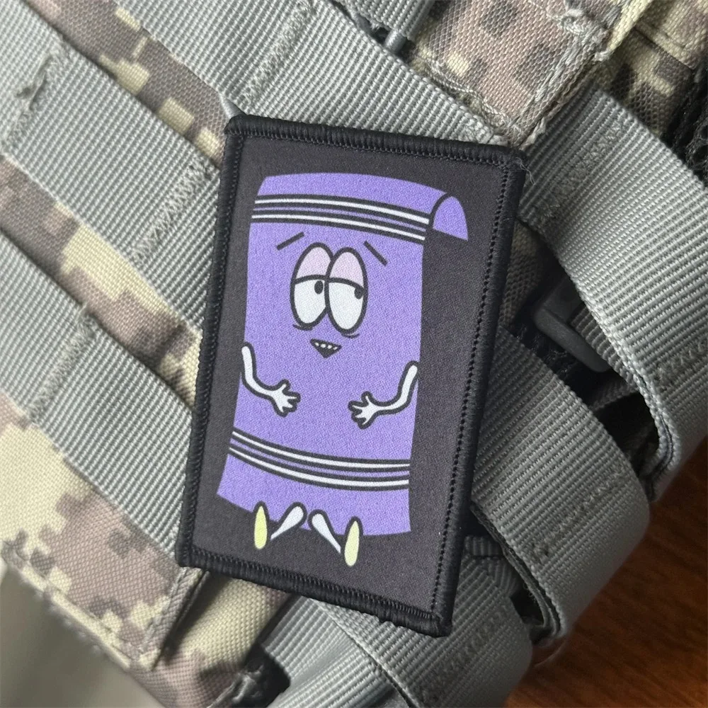 Parche Morale Táctico Morado con Velcro para Chaleco y Mochila - imagen 3