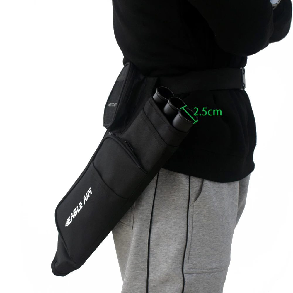Carmín de cadera de flecha de 3 tubos con cinturón ajustable y bolsillo de almacenamiento, bolsa de cintura, estuche para entrenamiento de tiro - imagen 5