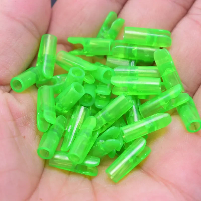 Caza tiro con arco 50 Uds DIY flecha de plástico Pin Nocks tamaño S para ID4.2mm ID6.2mm 3,2mm DIY flecha accesorio de tiro con arco DIY