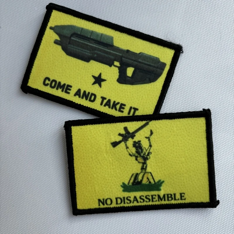 Parche táctico impreso de Halo Come And Take It moral, pegatinas de mochila del ejército con gancho y bucle, estilo militar