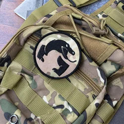 Parche bordado táctico "serpiente" para ropa, gancho, insignias de moral militar, parches, mochila
