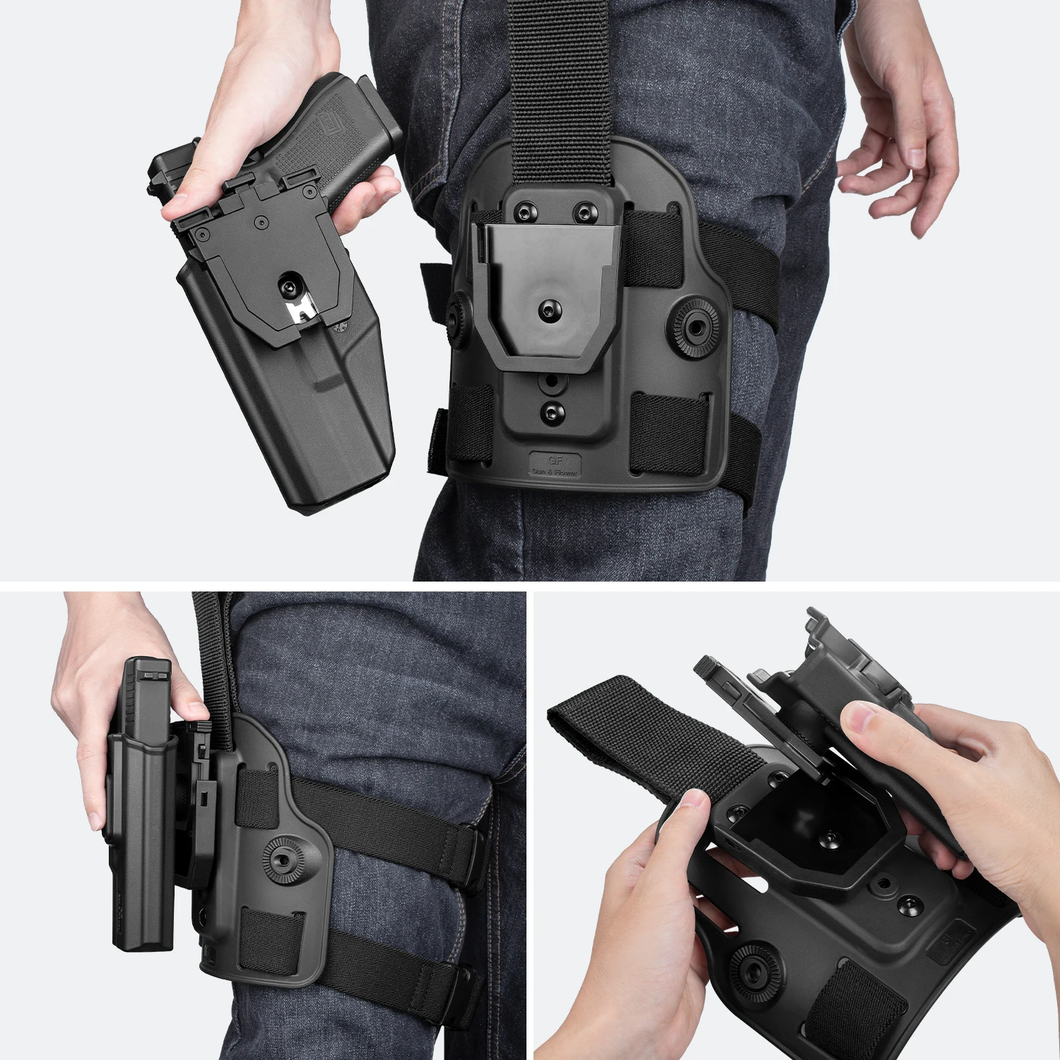 Funda para pierna caída compatible con Colt 1911/ Elite Force 1911/ Kimber 1911/ Springfield 1911/ RIA 1911/ Rock Island 1911, tamaño completo de 5 pulgadas, sin riel - imagen 3