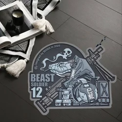 Beast Warrior-Parche de serpiente con 12 signos del zodiaco, insignia de moral táctica, gancho y bucle de PVC, mochila militar, pegatina para ropa, brazalete