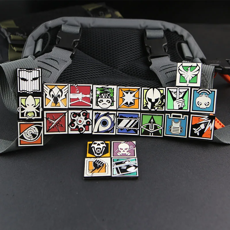 Planet Rainbow Six R6 Game Skills Chapter parches de gancho y bucle de esmalte de Metal para mochila, insignia de moral, brazalete, pegatinas tácticas - imagen 3
