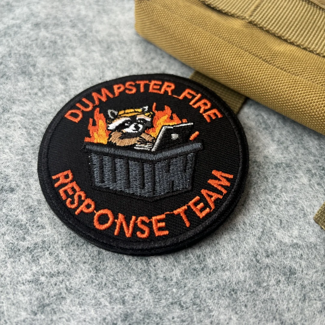 Parche bordado del equipo de respuesta contra incendios de basura, parche de gancho y bucle de dibujos animados, brazalete del ejército, insignia de moral militar, pegatinas para mochila - imagen 5