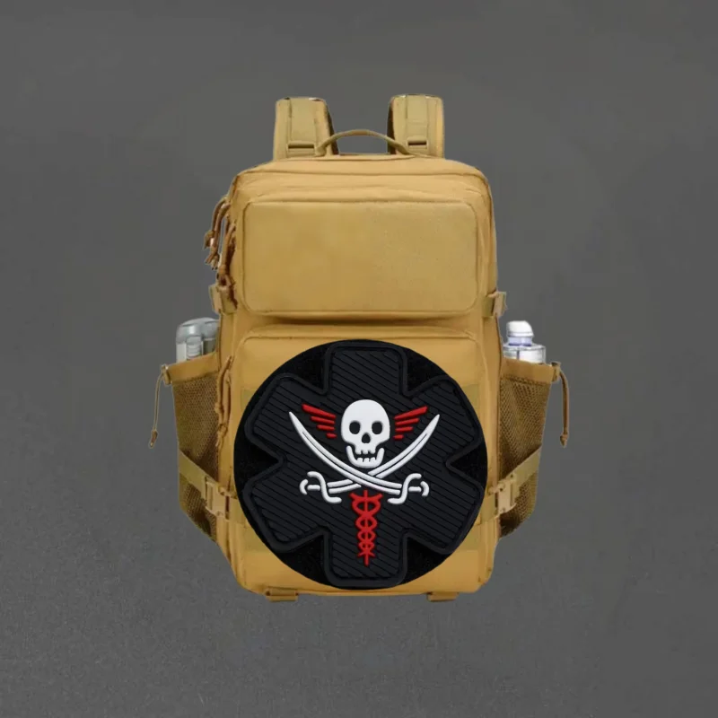 Parche de PVC de calavera de doble hoja, parches militares de gancho y bucle para ropa, sombreros, insignia de moral táctica, pegatinas decorativas para mochila