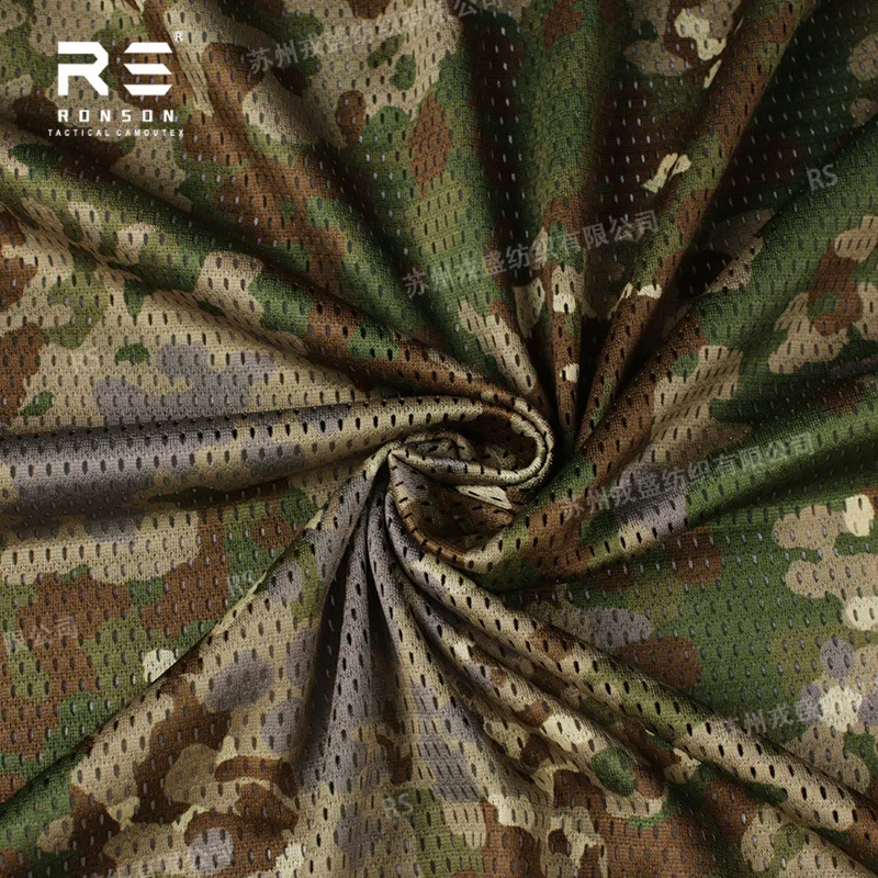 Todo terreno De Ban camo 120GSM tela De malla ligera y transpirable tela tejida con aguja De secado rápido tela De toalla De malla Flecktarn - imagen 4