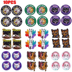 Parches bordados de gato, zorro y dinosaurio para ropa, parche de animales de dibujos animados, parches para planchar para ropa, apliques bordados para coser DIY