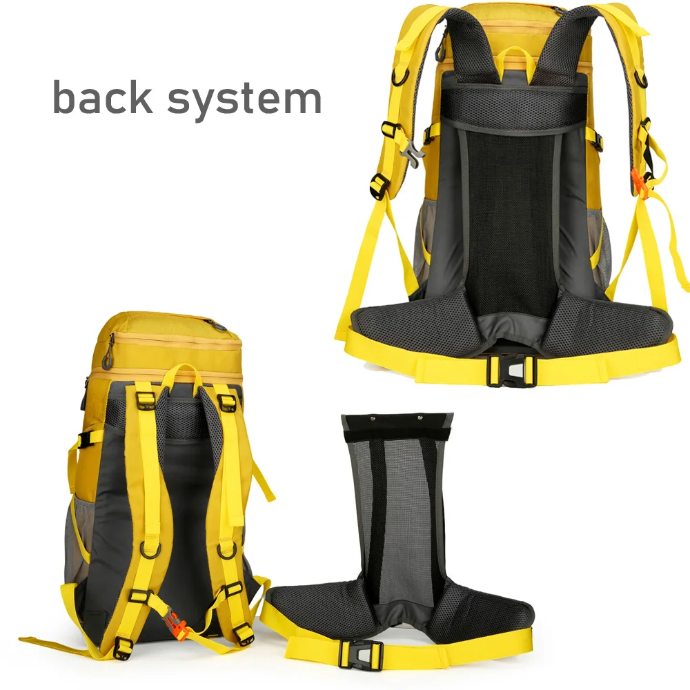 Mochila impermeable de 50L para acampar, bolso grande para senderismo, montañismo, senderismo, bolso de hombro con cubierta para lluvia, bolsa deportiva de viaje al aire libre para hombres - imagen 4