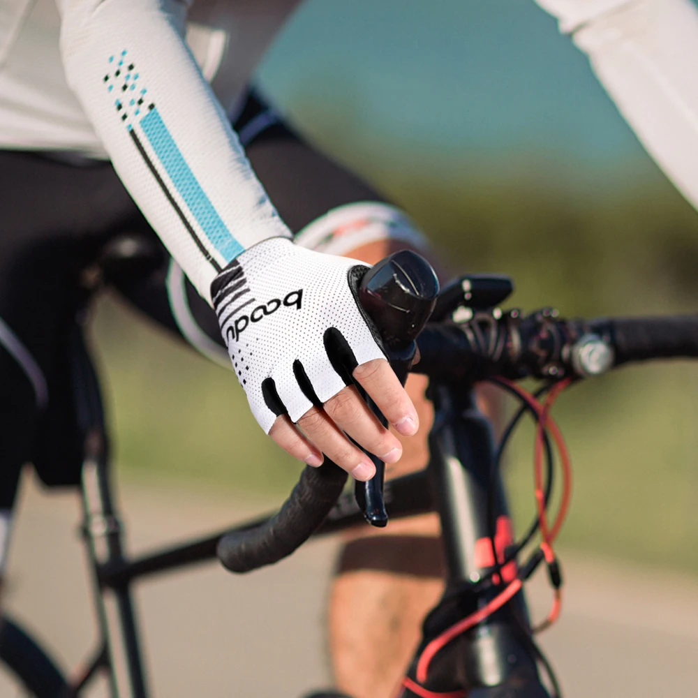 Guantes de medio dedo para ciclismo para hombre y mujer, antideslizantes, transpirables, resistentes al desgaste - imagen 2