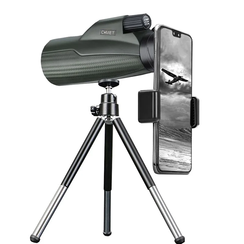 COMET 10X50 BAK4 monoculares de prisma de alta potencia HD telescopio de mano compacto impermeable para observación de aves eventos deportivos Camping - imagen 3