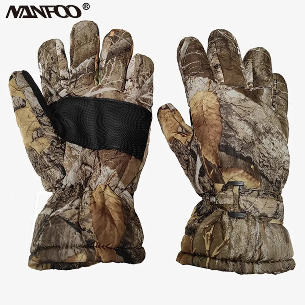 Guantes de invierno impermeables de camuflaje biónico para caza y pesca, guantes térmicos interiores de lana antideslizantes para ciclismo, montañismo y senderismo - imagen 2