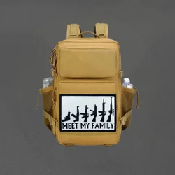 Parche con estampado Meet My Family, chaleco táctico, gancho y bucle, sombrero, insignia de moral, mochila, pegatinas decorativas, parches para brazalete para ropa