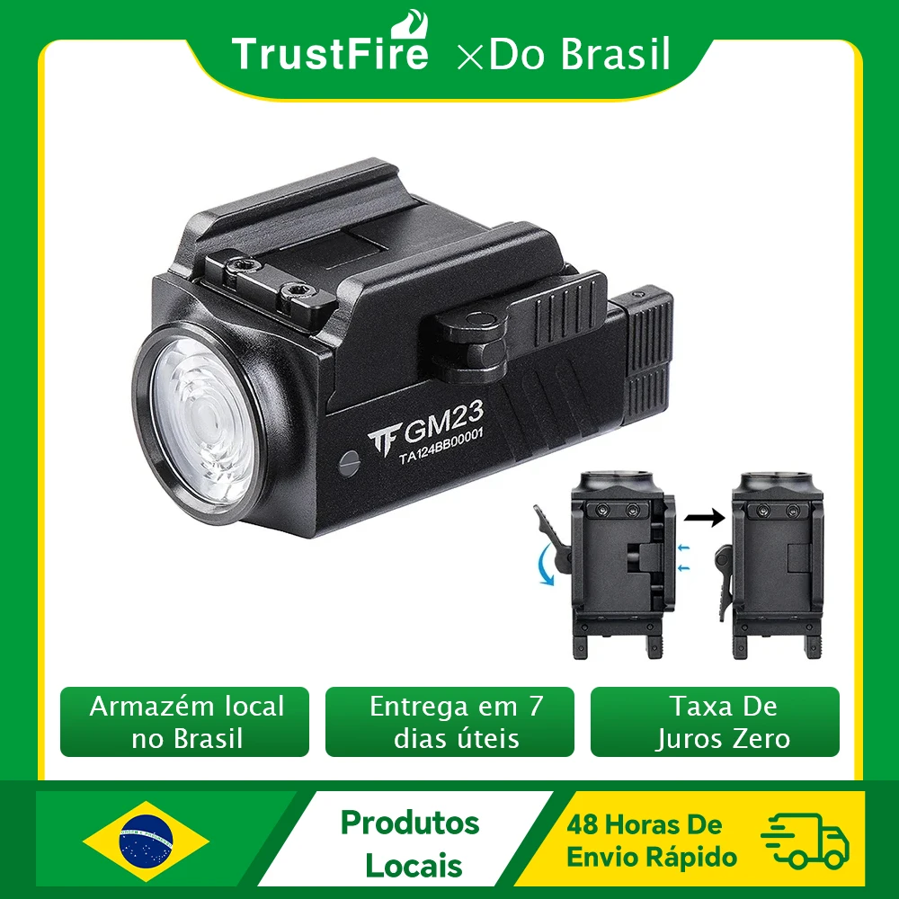 Trustfire GM23 linterna Led táctica 800LM luces de liberación rápida recargables por USB para GL y riel Picatinny de 20mm Tauru TX2 - imagen 5