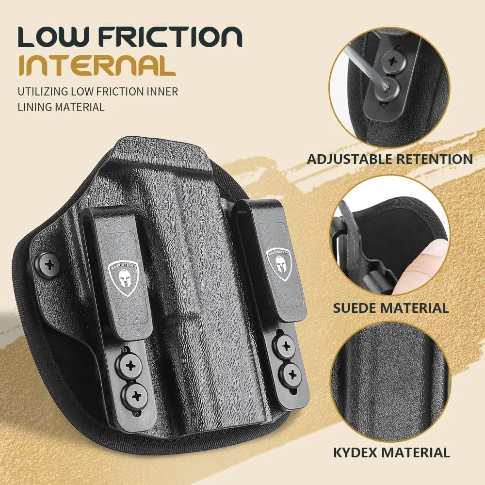 Para Glock 19,19X Gen 3-5,G23/32 Gen 3-4 G44/45, funda híbrida Kydex y nailon, bozal óptico cortado y abierto, transporte oculto, mano derecha - imagen 5