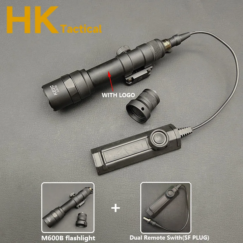 Luz exploradora táctica M600 M300, interruptor de presión de doble función Axon M600B M300B, linterna de 600LM, lámpara de luz para armas de caza - imagen 4