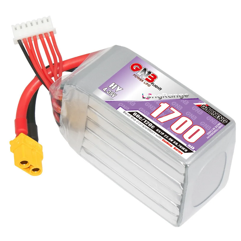 Batería Lipo GNB 6S 1700mAh 22,8 V 60C/120C para Dron con control remoto FPV Quadcopter helicóptero avión RC piezas 6S batería - imagen 4