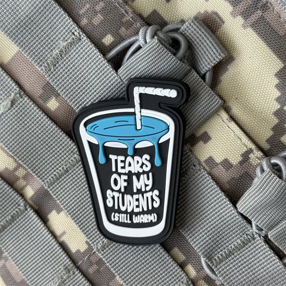 Insignia de moral táctica "Tears for My Students", pegatina personalizada para mochila del ejército militar, parches de gancho y bucle de PVC para ropa - imagen 5