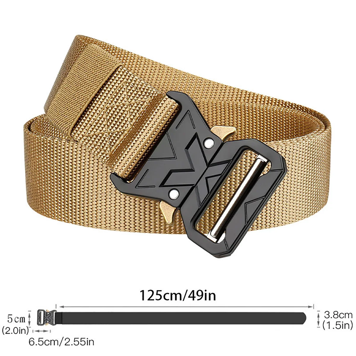 Cinturón táctico de liberación rápida, correa de lona de nailon de 1,5 pulgadas para caza al aire libre, Camping, escalada, etc., cinturón táctico militar - imagen 5