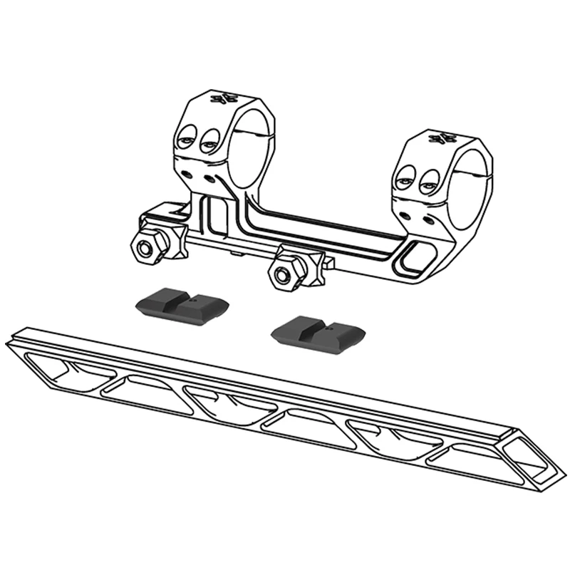 Óptica vectorial cola de milano al riel de montaje Weaver 2 piezas de metal completo para caza y tácticas - imagen 3