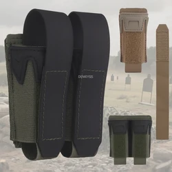 Bolsas para revistas dobles individuales de 9MM, paquete de herramientas para cinturón de tiro de caza de extracción rápida con cubierta protectora, bolsa táctica Mag