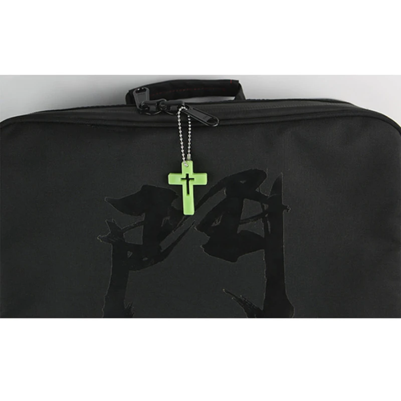 Colgante de Cruz con cremallera luminosa de dos tonos, llavero de resina de cruz sagrada, mochila de contraste, bolso cruzado, decoración de ropa - imagen 4