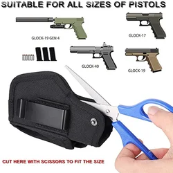 Funda para pistola derecha e izquierda con bolsas con clip para balas, fundas de transporte ocultas, Clip para cinturón, funda para pistola IWB OWB para pistola de todos los tamaños