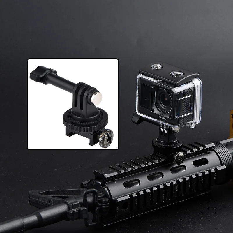Soporte para cámara deportiva WADSN compatible con riel Picatinny 1913 de 20 mm - Sistema de montaje duradero para posicionamiento óptimo de cámara
