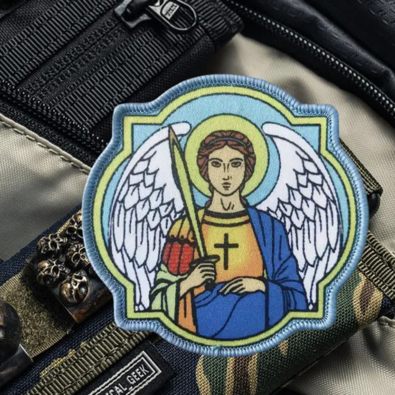 Parche de impresión del Arcángel Michael, parches militares de gancho y bucle para ropa, sombreros, insignia de moral táctica, pegatinas decorativas para mochila - imagen 5