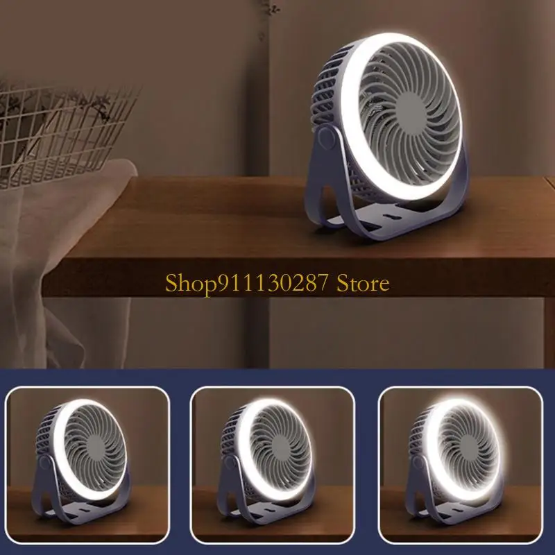 Ventilador carpa J1HC con ventilador con batería 2000mAh 2000mAh con cargador USB / luz LED para campamento - imagen 5