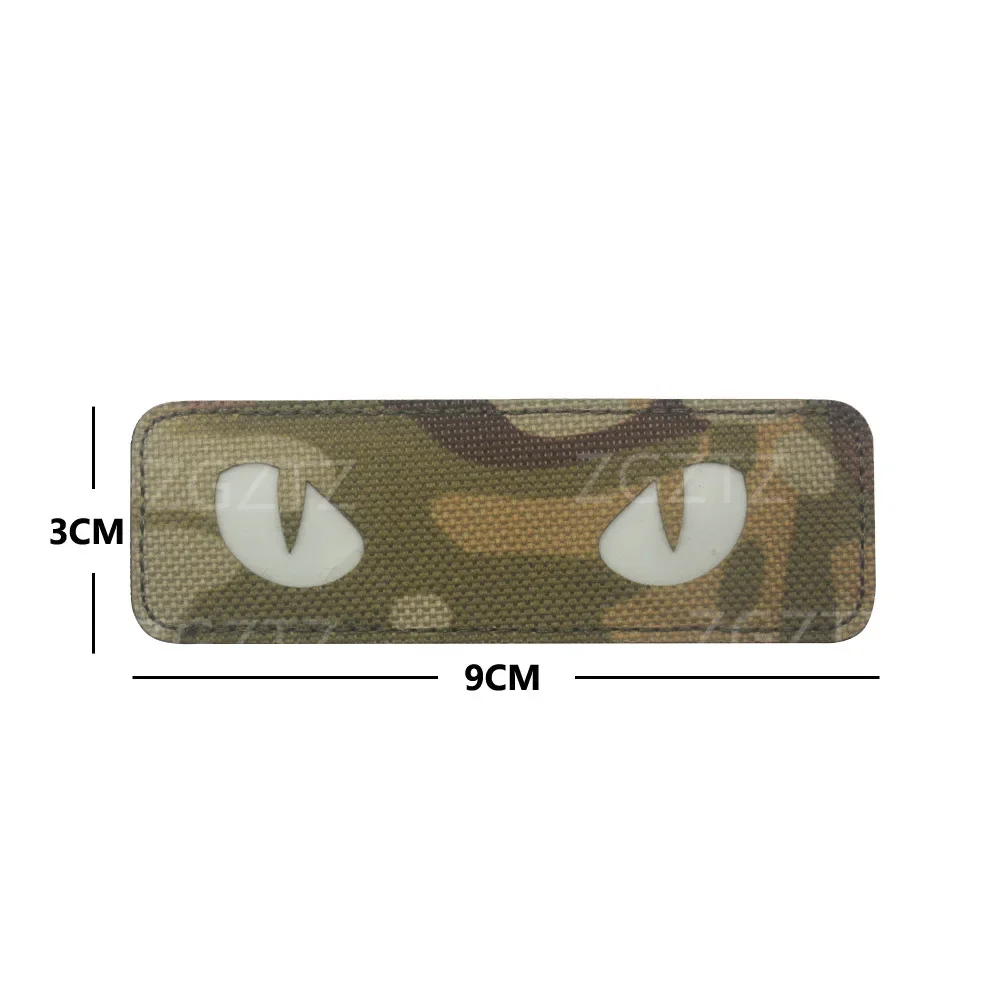 Ojos de gato que brillan en la oscuridad parches infrarrojos reflectantes apliques para sombreros casco uniforme mochila - imagen 5