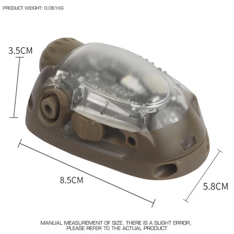 Luz de señal para casco táctico, luz estroboscópica roja/verde/azul/blanca/Ir, equipo de caza Airsoft, linterna LED auxiliar para pesca - imagen 3