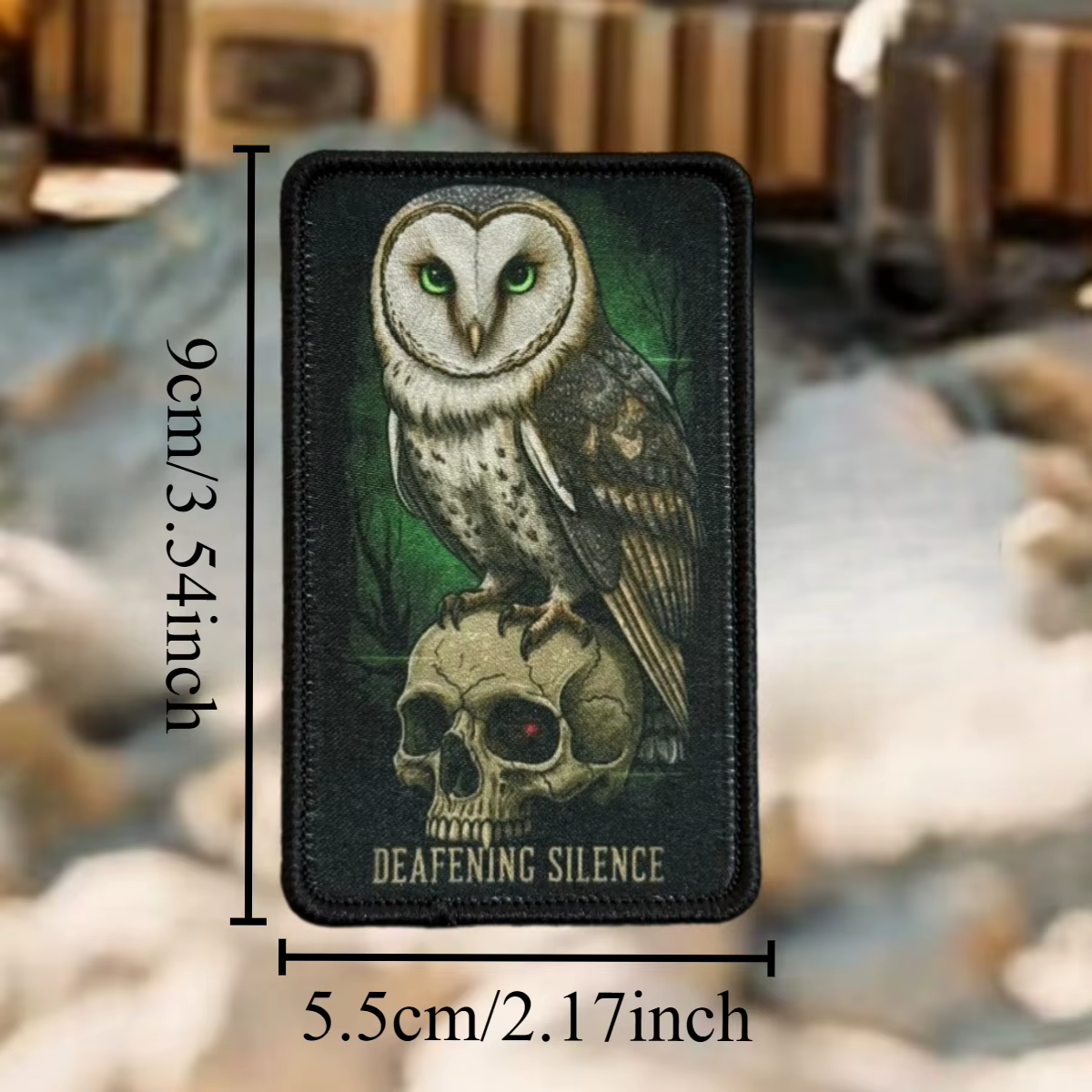 Deafening Silence Parche táctico búho calavera con velcro - imagen 2