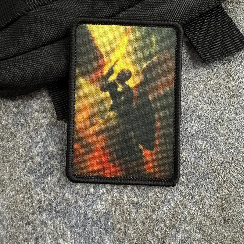 Parche con insignia de moral de Arcángel Michael, brazalete táctico con gancho y bucle, mochila militar, accesorios para sombrero, pegatinas