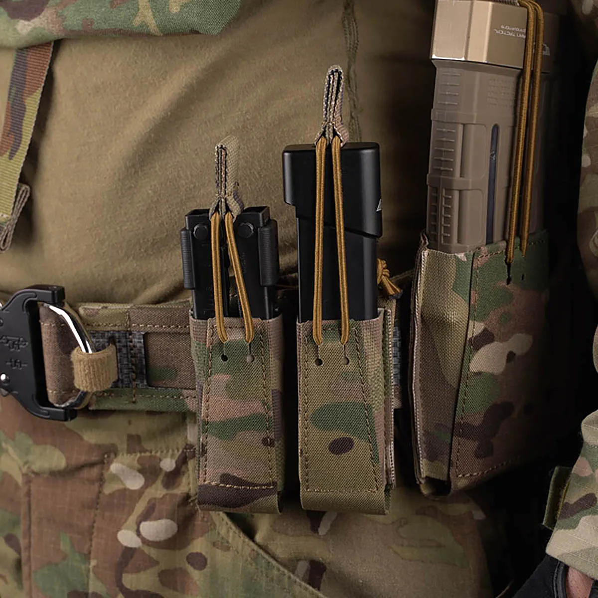 Bolsa Mag para pistola doble individual Attacker, 9mm.40S & W, funda para revista de pistola, Molle, mango de cordón elástico de extracción rápida, portador Mag - imagen 5