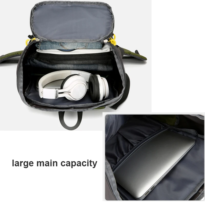 Mochila de viaje de nailon para hombre y mujer, bolsa de hombro grande de 50l para acampar, senderismo, deportes al aire libre, montañismo y Trekking - imagen 5