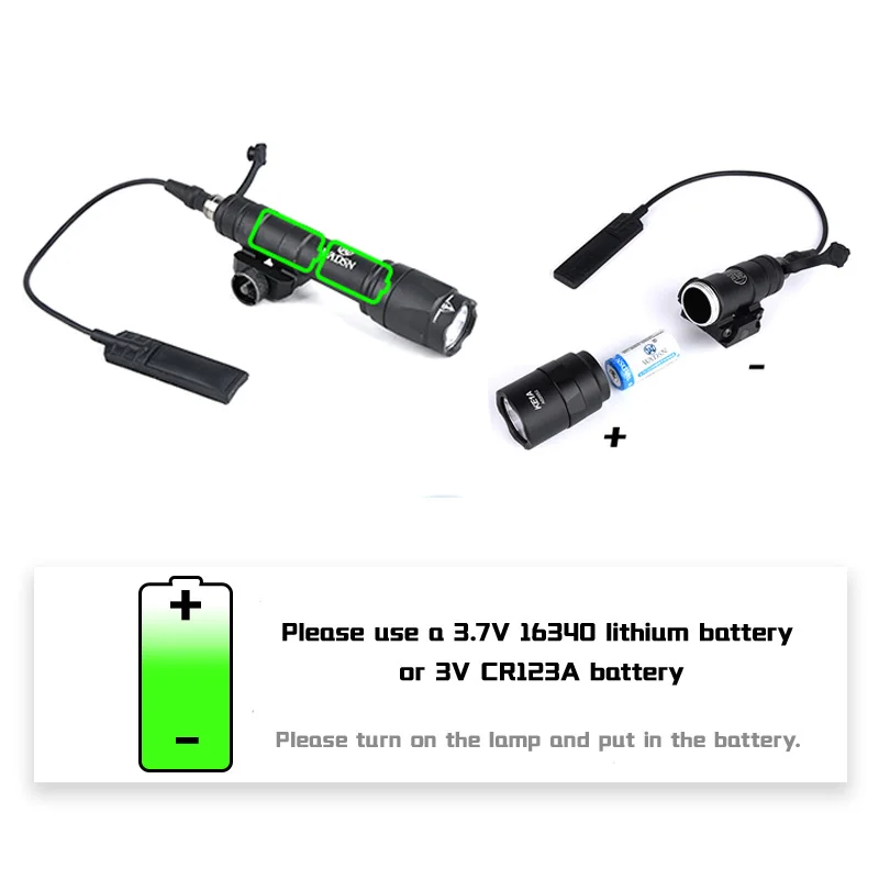 Pistola táctica SureFire M300 M600B M600C, Compatible con riel Picatinny, linterna, luz de explorador, herramienta de iluminación para pistola y Rifle - imagen 5