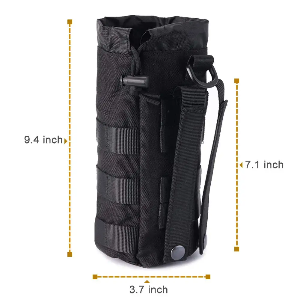 Travel Sports Mesh Water Bottles Pouch Bag, Tactical Drawstring Molle Water Bottle Holder Tactical Hydration Carrier Pouches - imagen 2