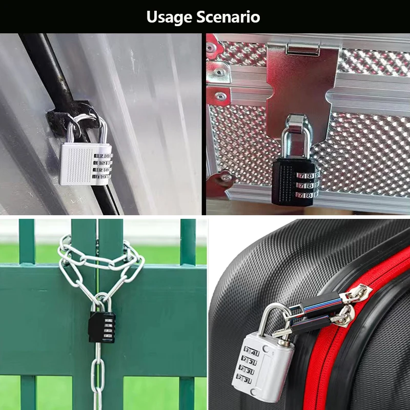 Candado con contraseña, combinación de contraseña de 3-4 dígitos, candado impermeable a prueba de herrumbre para escuela al aire libre, gimnasio, casillero deportivo, caja de herramientas para valla - imagen 3