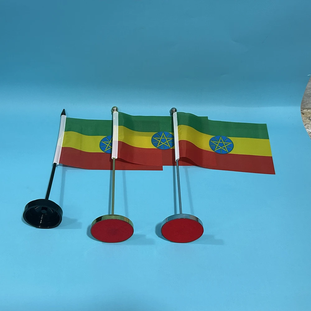 Bandera nacional etíope de mesa en poliéster decorativa para adorno - imagen 2