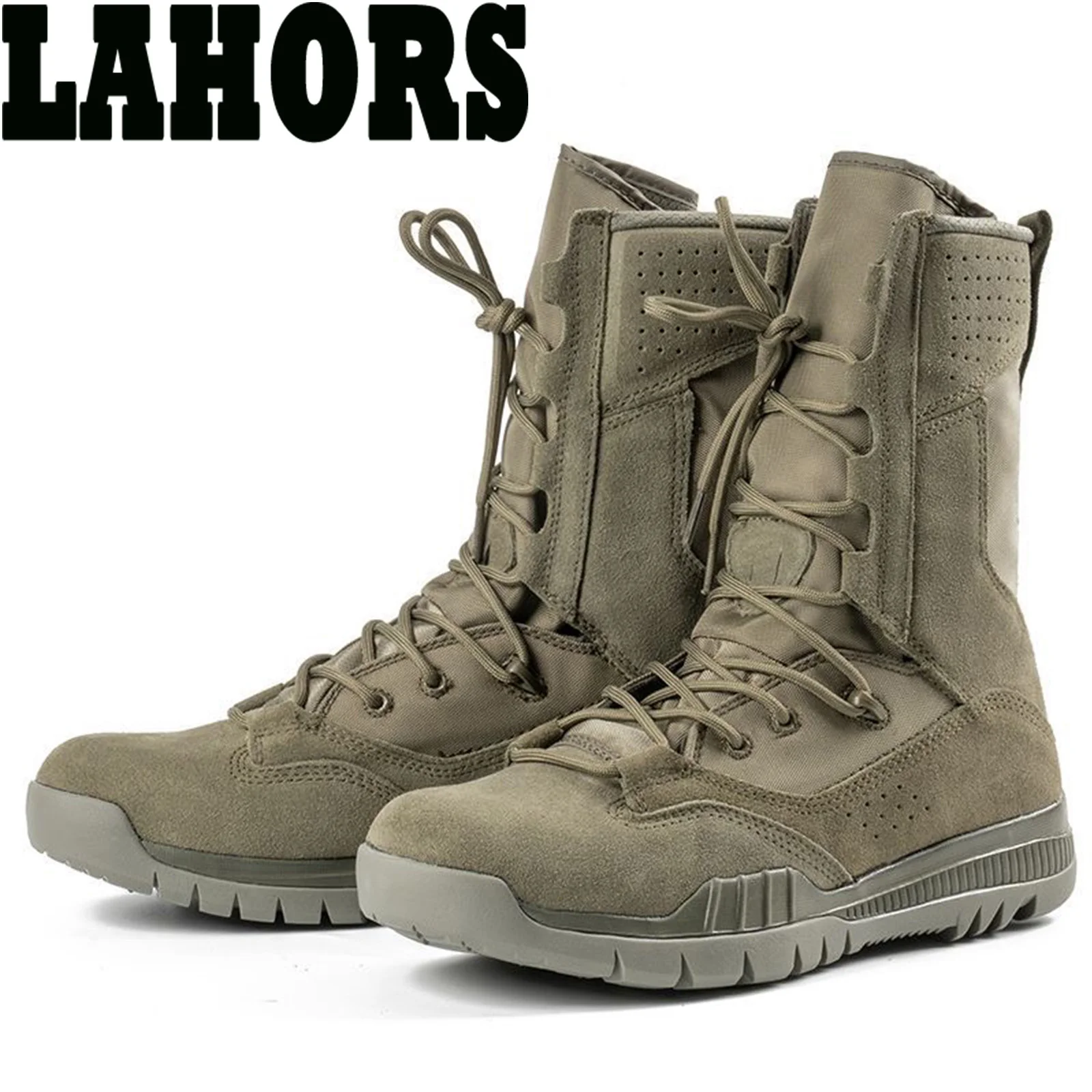 Lahors-botas de combate al aire libre para hombre, zapatos de entrenamiento de montañismo, botas tácticas impermeables ligeras, zapatos de malla para senderismo - imagen 5