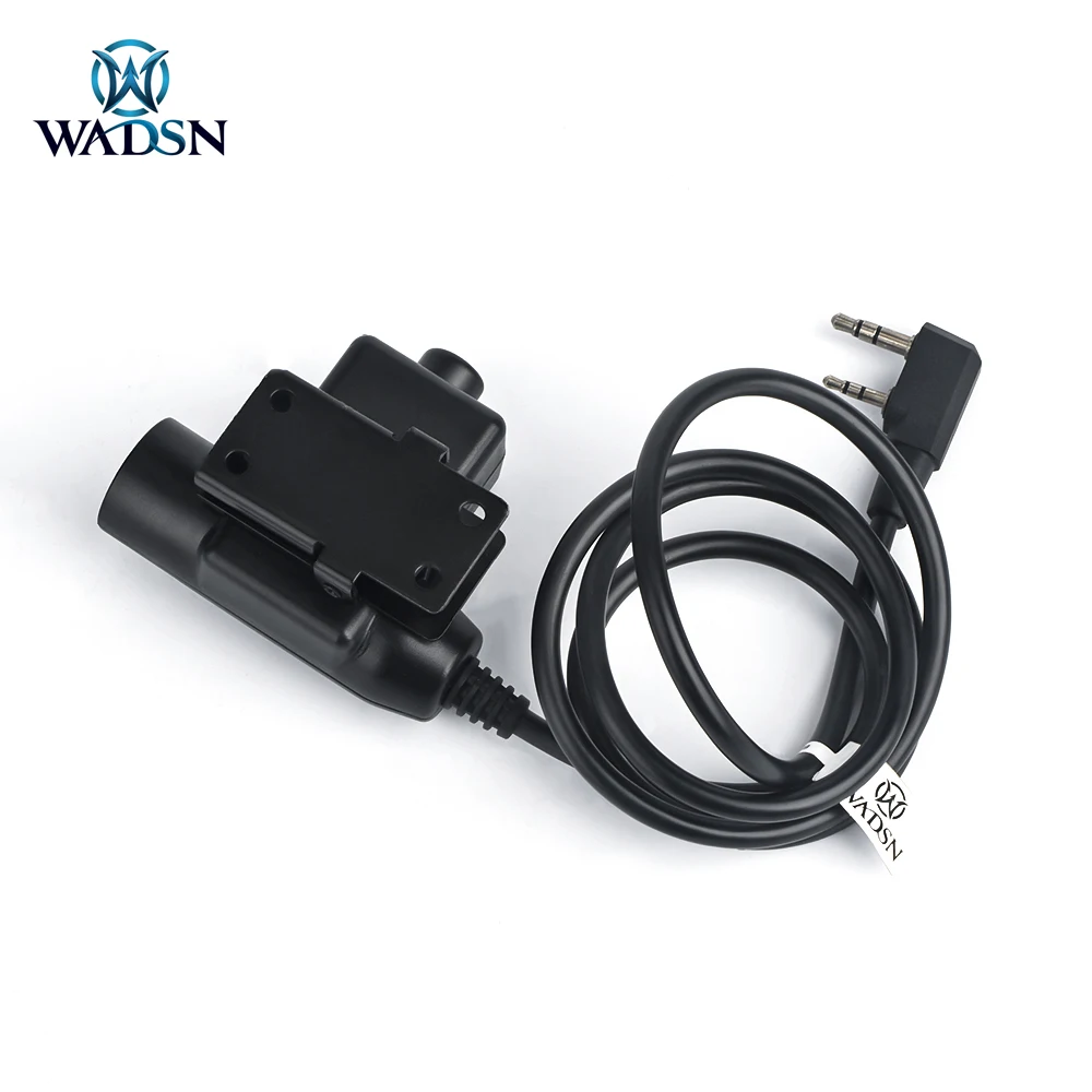 WADSN UP94 Kenwood PTT Fit auriculares tácticos y Baofeng Radio auriculares de caza Push To Talk Cable Plug con botón - imagen 5